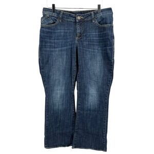 Rock & Republic Kasandra Bootcut Jeans Womens 14W Short Dark Wash Studded Blue